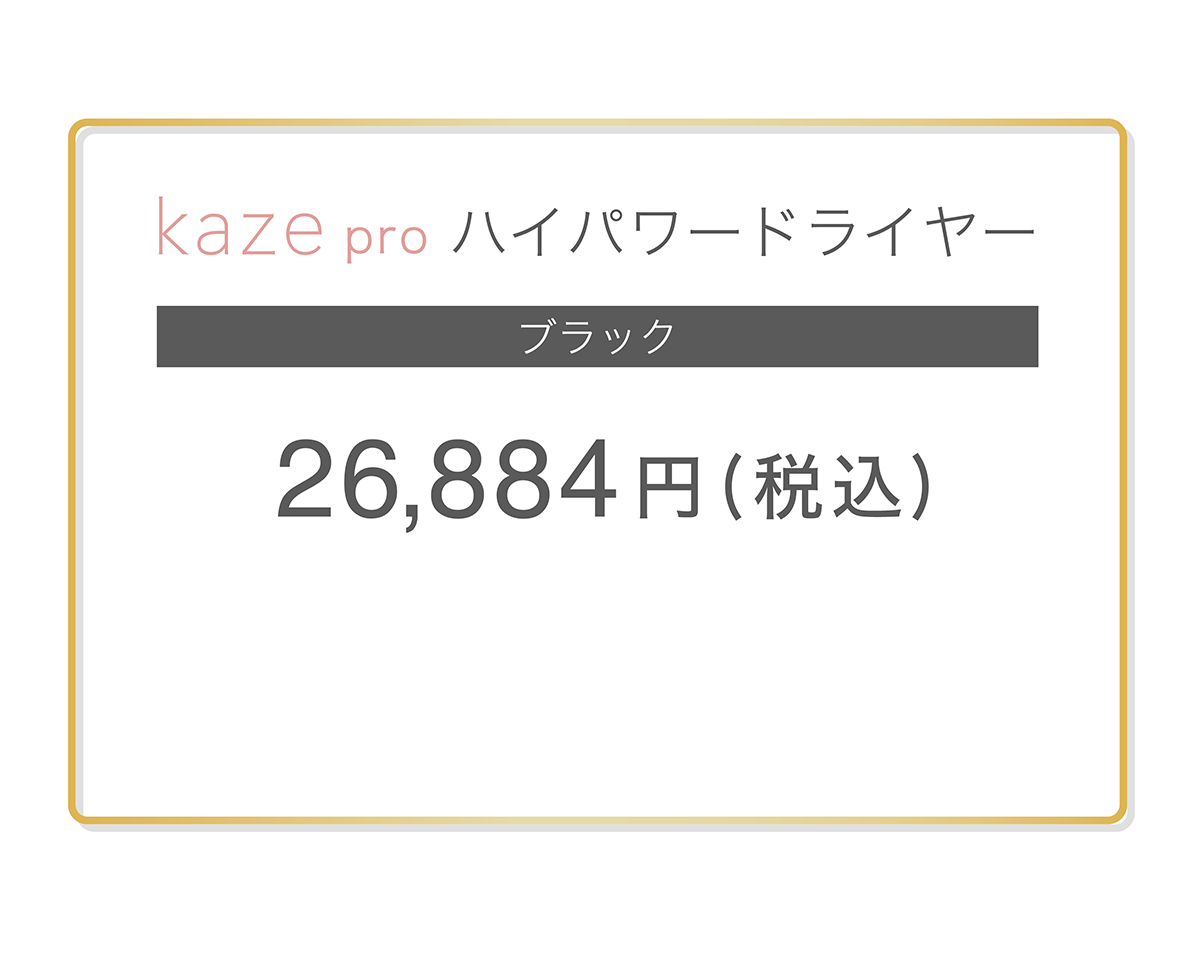 kaze pro ハイパワードライヤー ブラック 26,884円(税込)